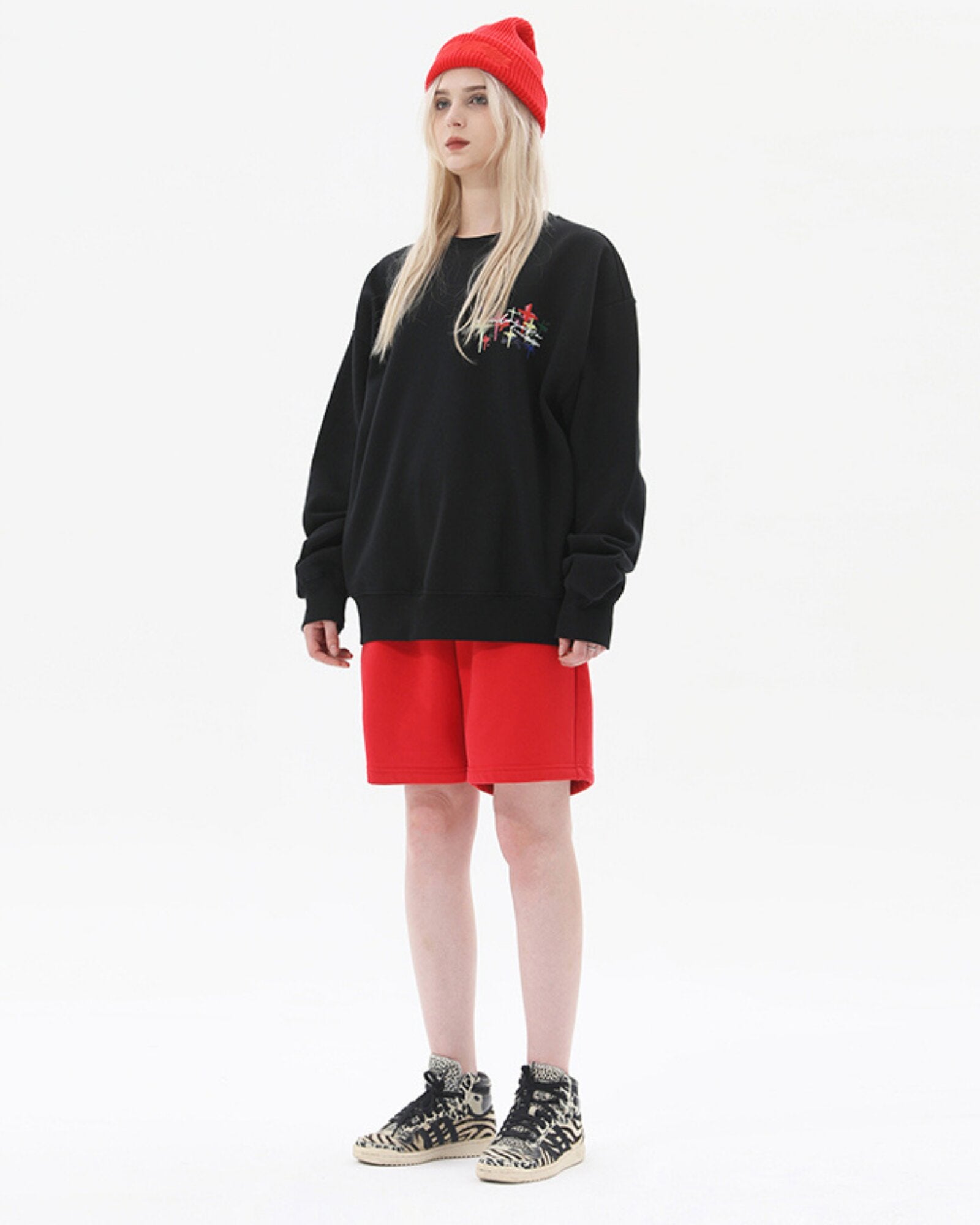 Cross Star Letter Print Sweatshirt