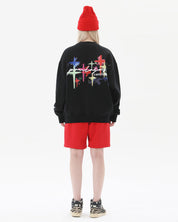 Cross Star Letter Print Sweatshirt